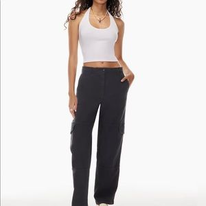 Aritzia Wilfred Free Mauve Pant Mid-rise Cargo Black Pants Size 14